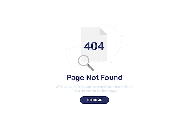 Вектор Ошибка 404 целевой страницы с файлом в плоском дизайне