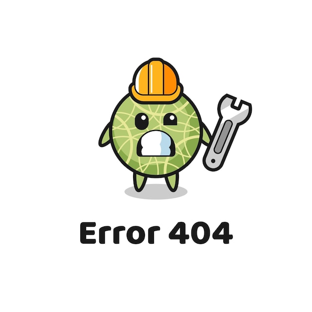 Error 404 met de schattige meloenfruitmascotte