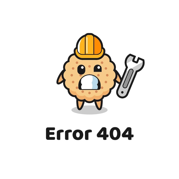 Error 404 met de schattige ronde koekjesmascotte