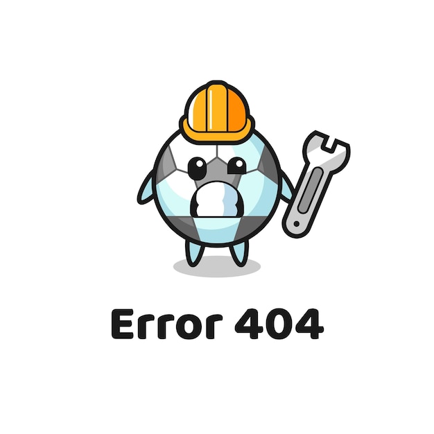 Error 404 met de schattige voetbalmascotte