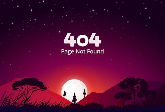 エラー404ページが見つかりませんWebのランディングページがないための自然な概念の図