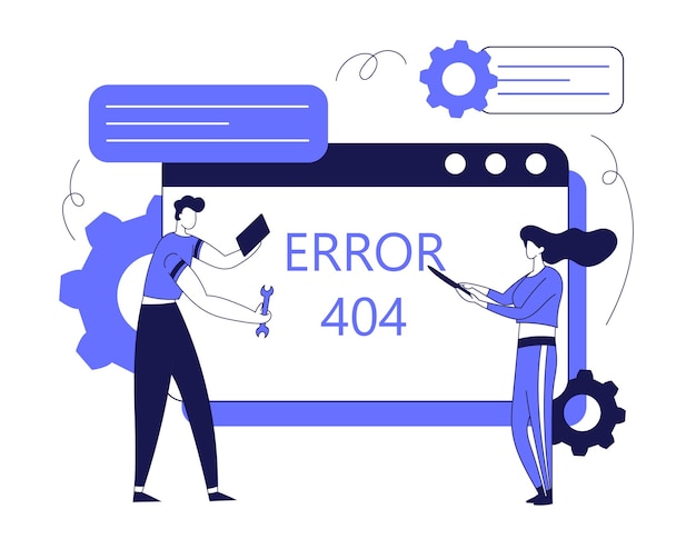 Error 404 pagina niet gevonden concept met kleine mensen platte vectorillustratie