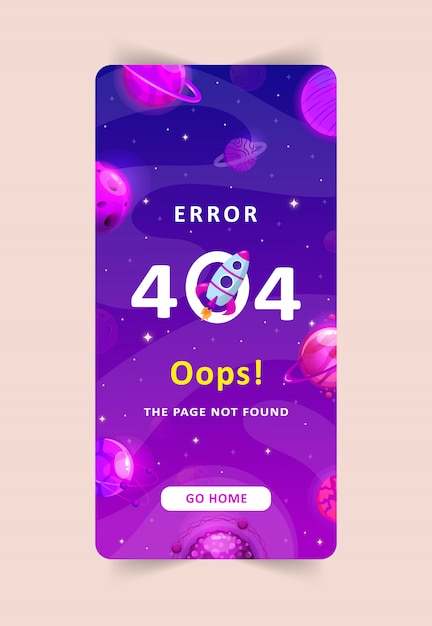 Vector error 404 template, page not found.