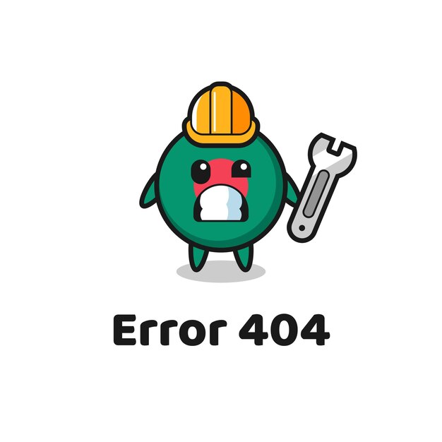 Error 404 with the cute bangladesh flag badge mascot