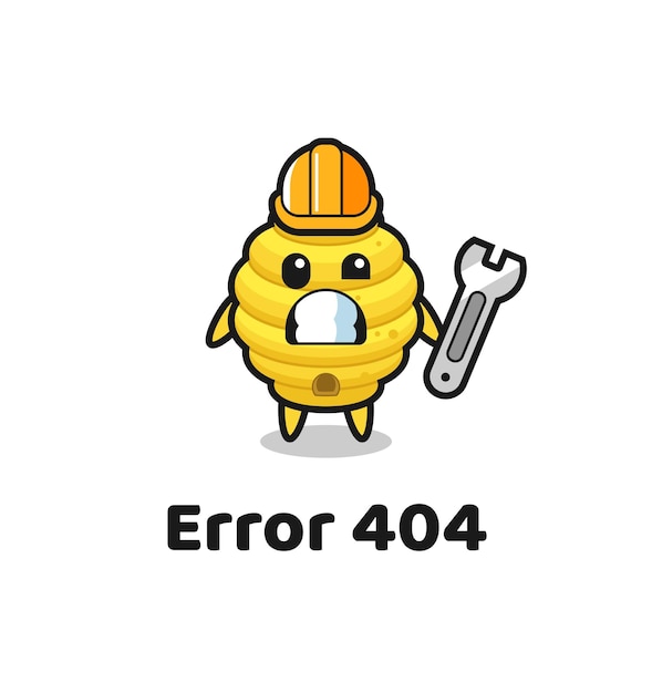 Error 404 with the cute bee hive mascot cute design