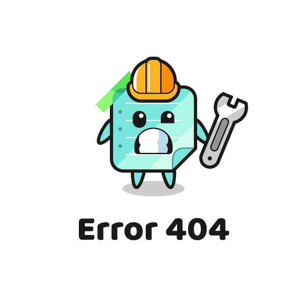 Errore 404 con la simpatica mascotte delle note adesive blu