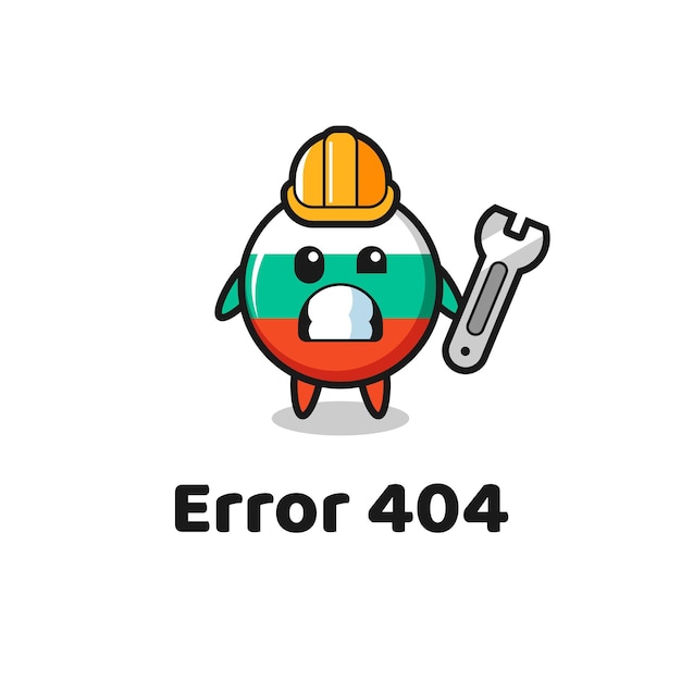 Error 404 with the cute bulgaria flag badge mascot