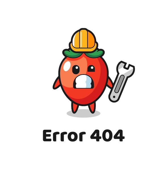 Errore 404 con la simpatica mascotte del peperoncino