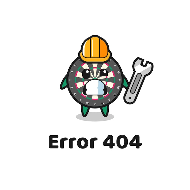 Error 404 with the cute dart board mascot