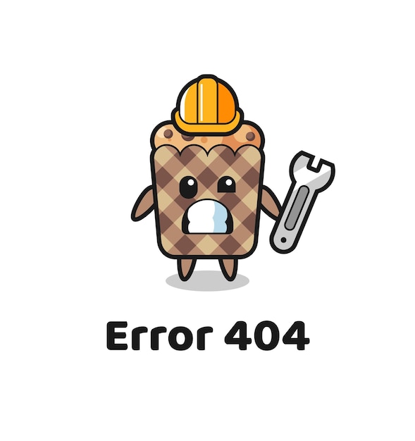 Errore 404 con il simpatico design della mascotte del muffin