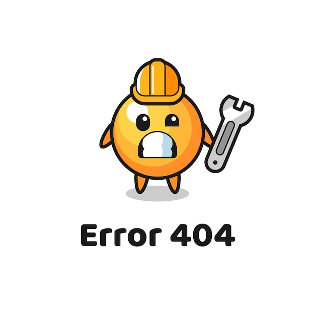 Error 404 with the cute ping pong ball mascot