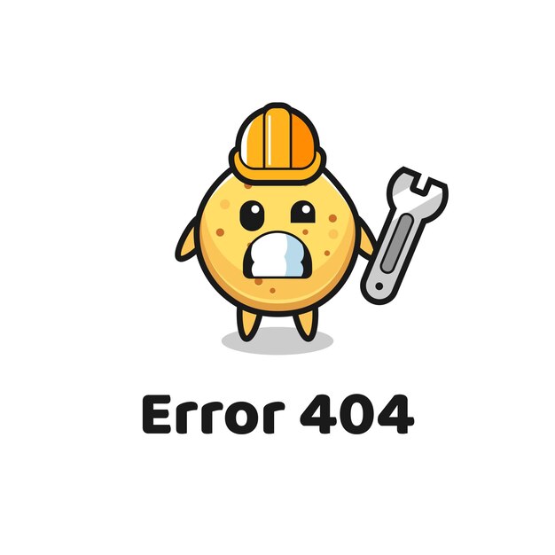 Errore 404 con il simpatico design carino della mascotte delle patatine