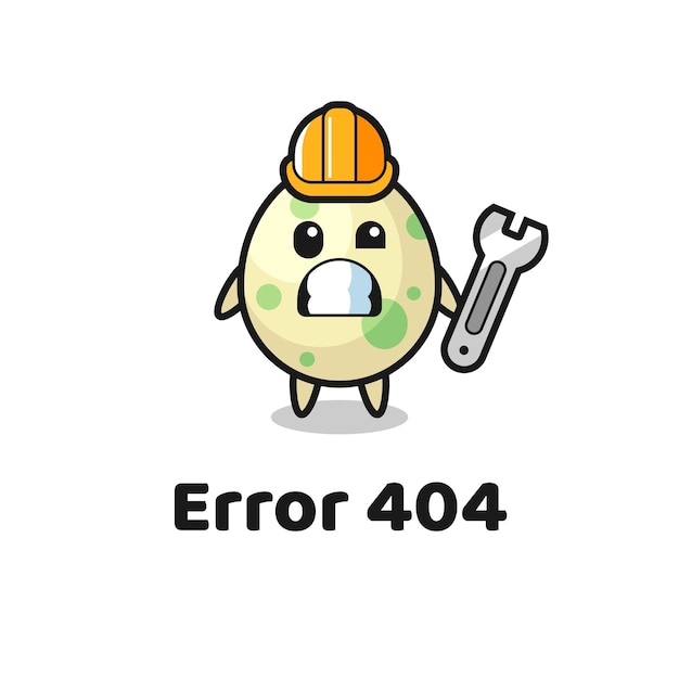 かわいい斑点のある卵のマスコットでエラー404