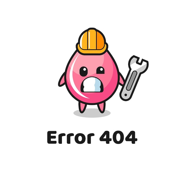 Error 404 with the cute strawberry drop juice mascot