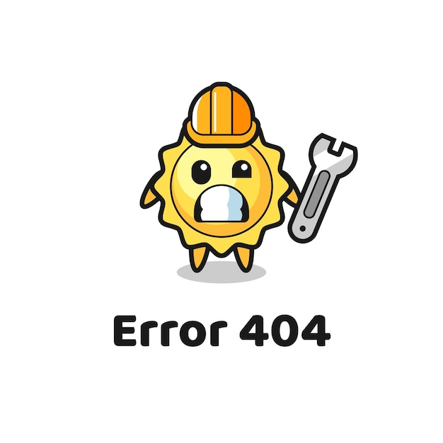 Error 404 with the cute sun mascot