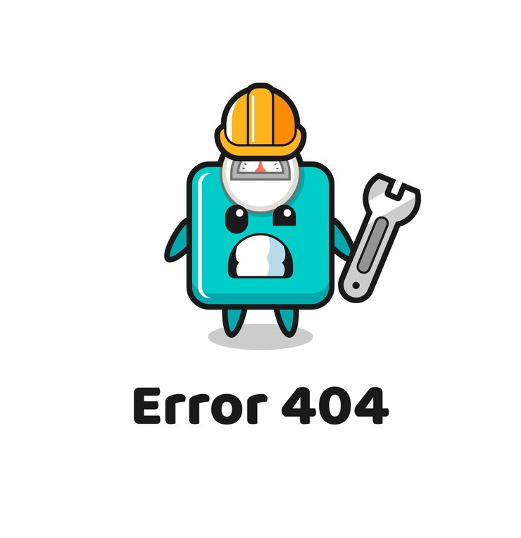 Vector error 404 with the cute weight scale mascot , cute style design for t shirt, sticker, logo element