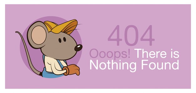 Вектор Ошибка 404 со смешным мышам баннер