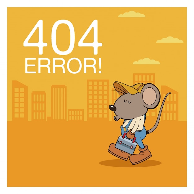 Error 404 with funny mouses cartoon