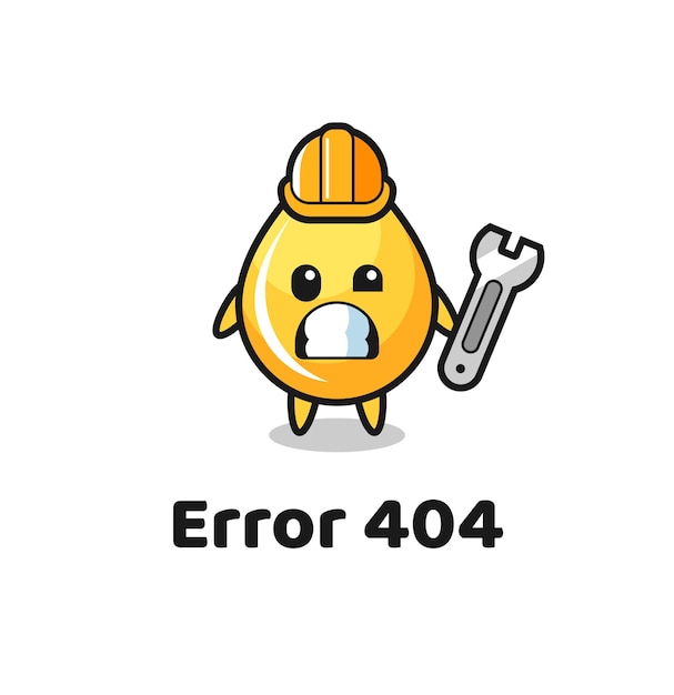 귀여운 꿀 드롭 마스코트가 있는 오류 404, 티셔츠, 스티커, 로고 요소를 위한 귀여운 스타일 디자인