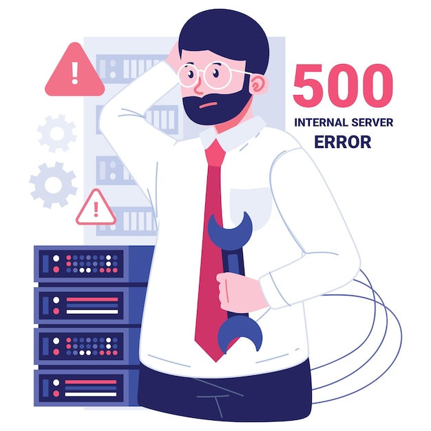 Error 500 Character Illustration