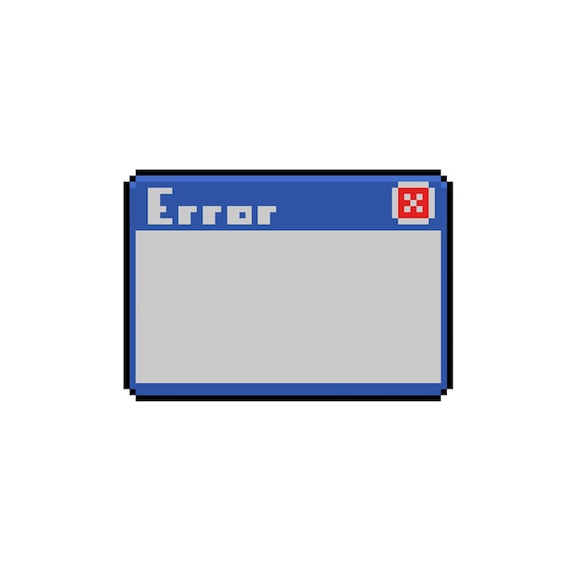 Vector error blank screen notification in pixel art style