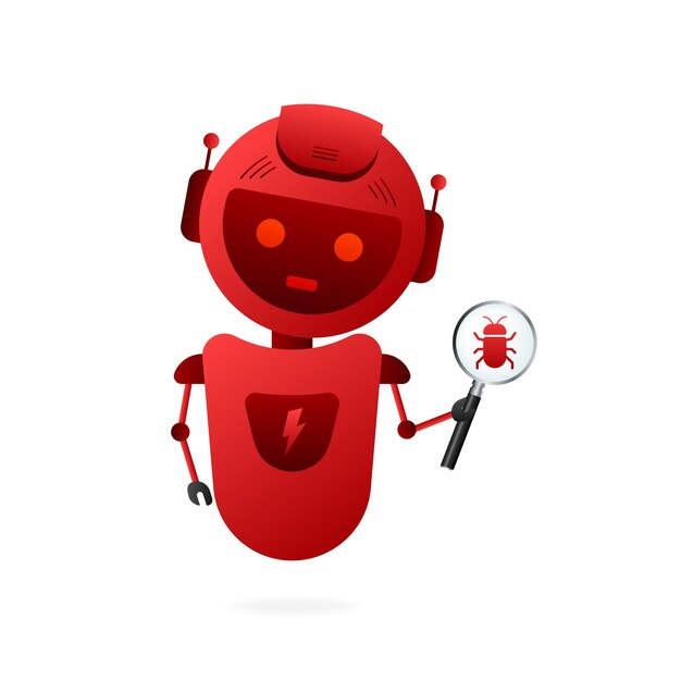 Free Vectors  red robot catcher icon