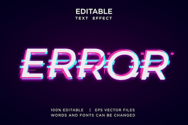 Premium Vector | Error editable text effect