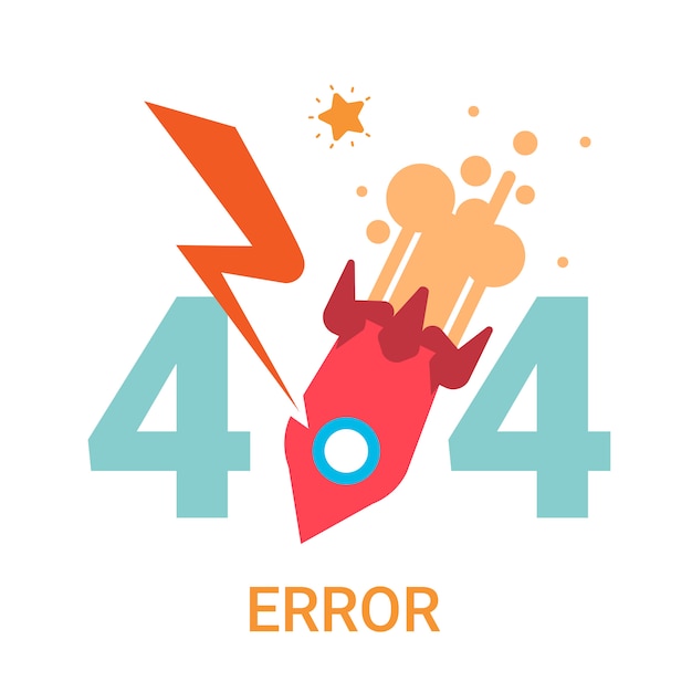 Errore icona 404 not found broken message banner