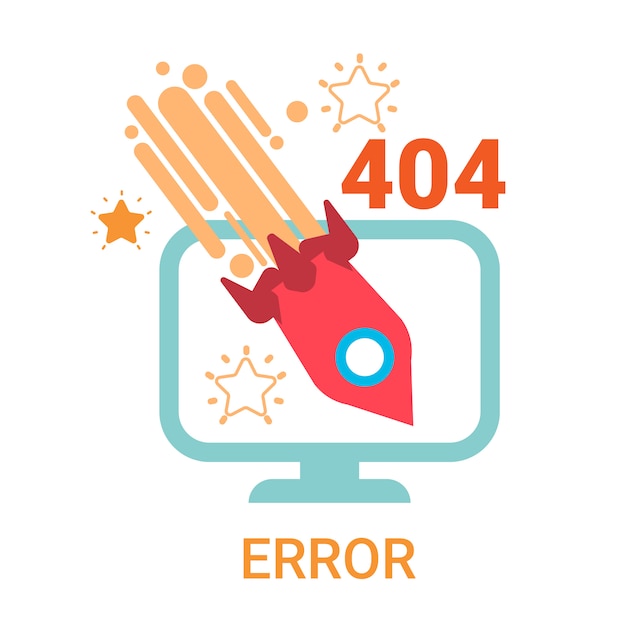 오류 아이콘 404 찾을 수없는 메시지 배너