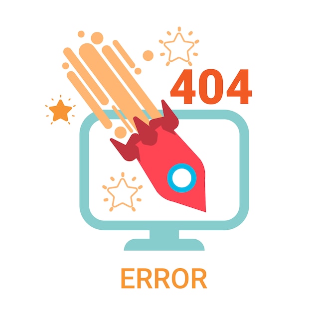 Error icon 404 not found broken message banner