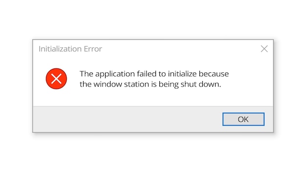 Error message on computer window screen vector ui