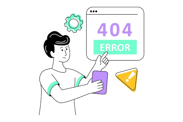 Error Page Flat Style Design Vector illustration Stock illustration