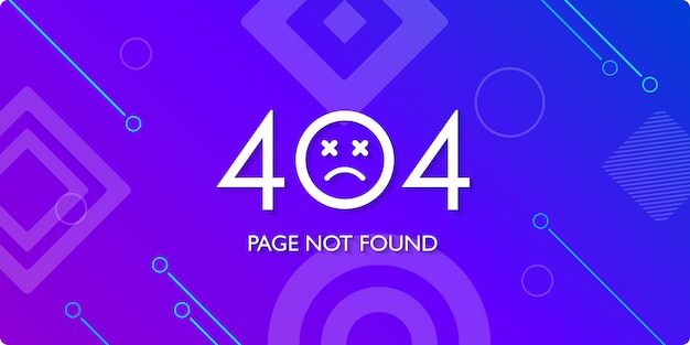 Error page not found system updates with geometric shape background