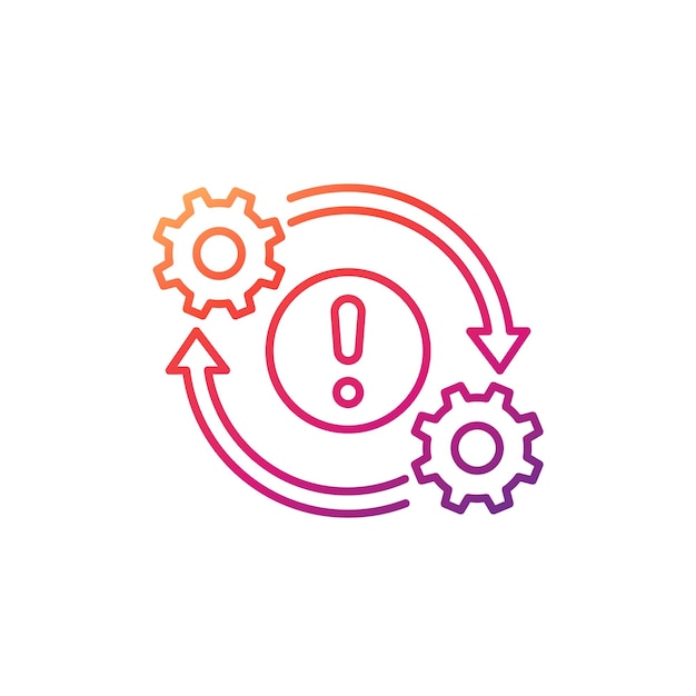 Error in process operations line icon