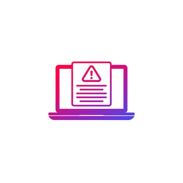 Error report icon with laptop