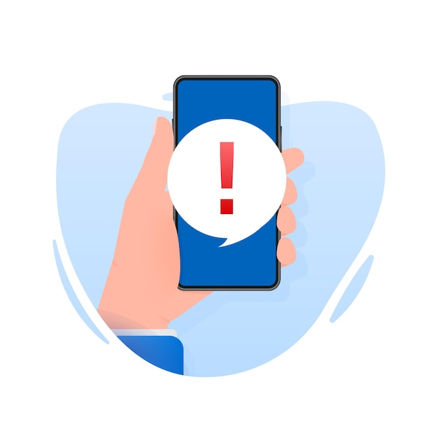 Vector error smartphone vector icon message notification icon vector illustration