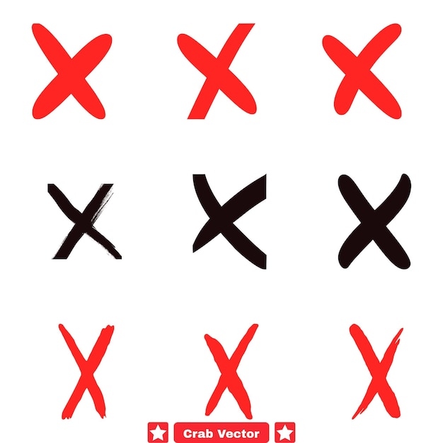 Vector error symbol vector bundle cross icons depicting mistakes failures and incorrectness