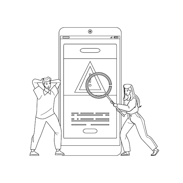 Error warning smartphone operating system vector