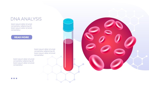 Vector erytrocyt dna-analyse fles vectorillustratie