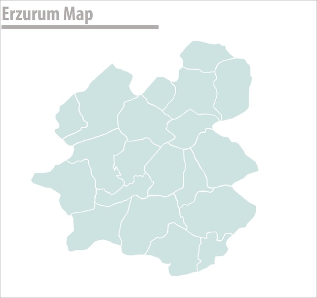 Erzurum map illustration vector city of turkey
