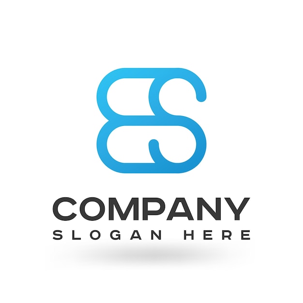 Es letter logo design tipografia colorata icona