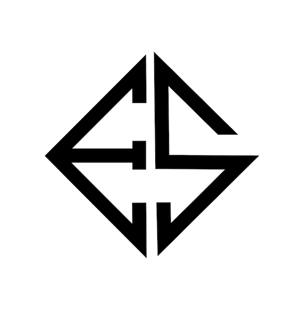 Vector es-letters in vierkante vorm es-vierkant monogram