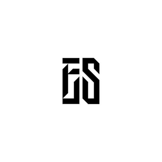 Es monogramma logo design lettera testo nome simbolo logotipo monocromatico carattere alfabetico logo semplice