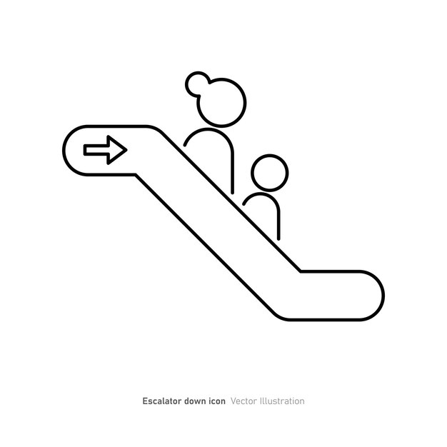 Иллюстрация векторного дизайна эскалатора вниз
