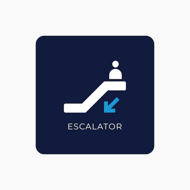 Escalator sign icon