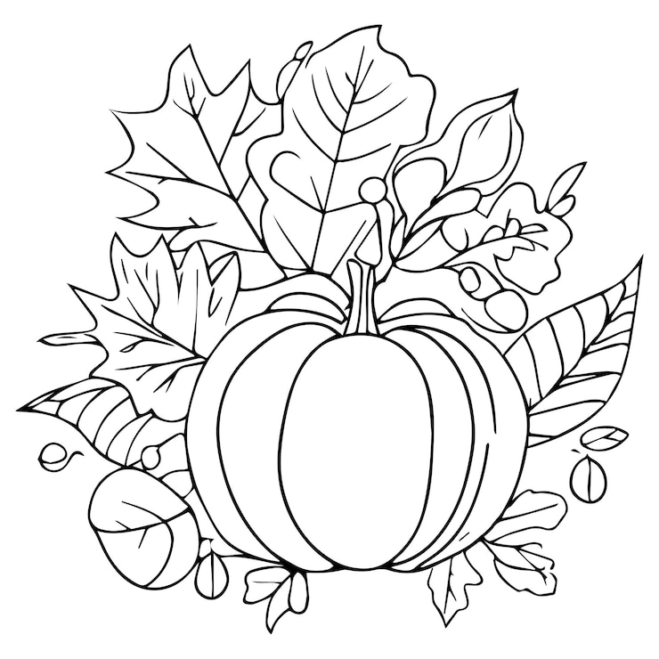 Vector esdoorn sierlijke bladeren in zwart geïsoleerd op witte achtergrond hellowen thanksgiving kleurplaat