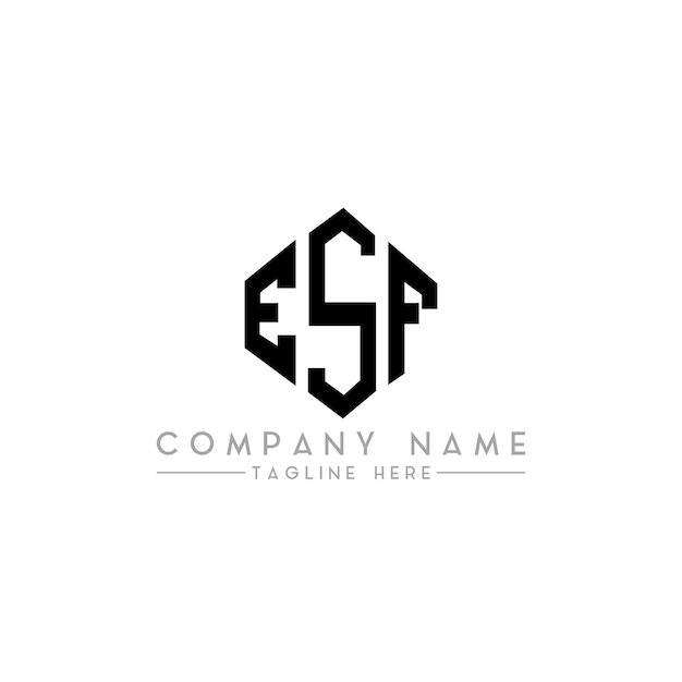 ESF letter logo ontwerp met veelhoek vorm ESF veelhoek en kubus vorm logo ontwerp ESF zeshoek vector logo sjabloon witte en zwarte kleuren ESF monogram bedrijf en vastgoed logo