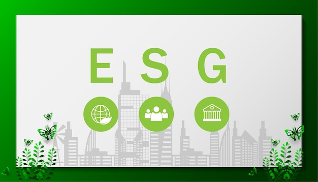 ESG. bedrijfsconcept, milieu, sociaal en corporate governance.with esg concept icon