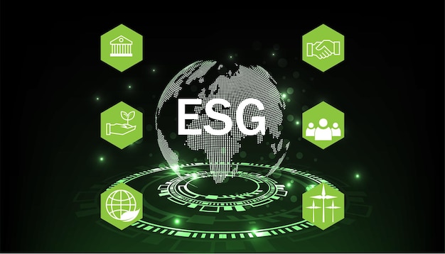 비즈니스 트렌드 환경 사회 및 거버넌스의 ESG 아이콘 개념