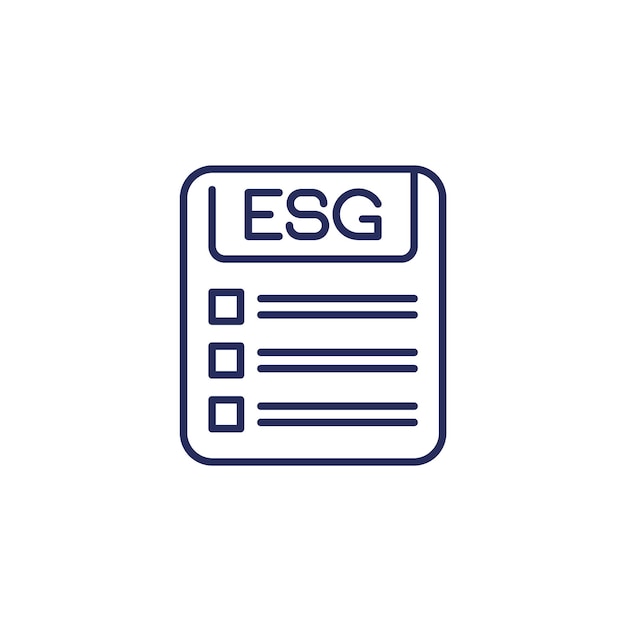 Esg line icon with a checklist